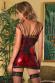 Chemise ricamata in pizzo con stringhe ed aperture.