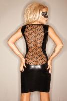 Vestito lucido effetto bagnato con pizzo posteriore.