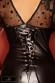 Vestito lucido effetto bagnato con inserti in tulle.