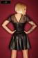 Vestito lucido effetto bagnato con inserti in tulle.