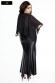 Vestito lungo con mantellina in tulle.