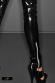 Pantaloni misto tessuto lucido e vinile con zip.