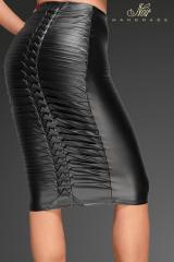 Powerwetlook skirt with handmade pleats on the back