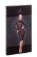 Abito aderente in tulle con righe verticali.