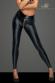 Leggings con cerniera dorata e cintura posteriore.