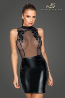 Vestito in tulle e Powerwetlook con ricami.