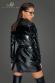 Trench in tessuto effetto bagnato con maniche lunghe in PVC.