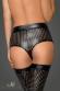 Short tagliati al laser con cintura in Powerwetlook.