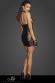 Abito corto in tulle e tessuto Powerwetlook con fascia stringata.