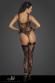 Body in tulle con ricami floreali floccati.