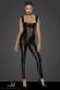 Tuta in tessuto Powerwetlook con inserto in tulle.