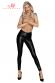 Leggings effetto bagnato trama serpente con cerniera.