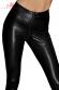 Leggings effetto bagnato trama serpente con cerniera.