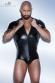 Body a maniche corte con zip a due vie.