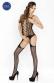 Catsuit effetto reggicalze con righe verticali ed inserto a rete.