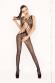 Catsuit a rete con disegno e stringhe.