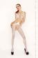 Catsuit a rete con disegno e stringhe.