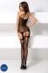 Catsuit ricamata con inserto a rete larga.