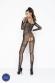 Catsuit seno nudo disegno floreale aperto al cavallo.