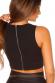 Top corto asimmetrico con cerniera posteriore. Nero
